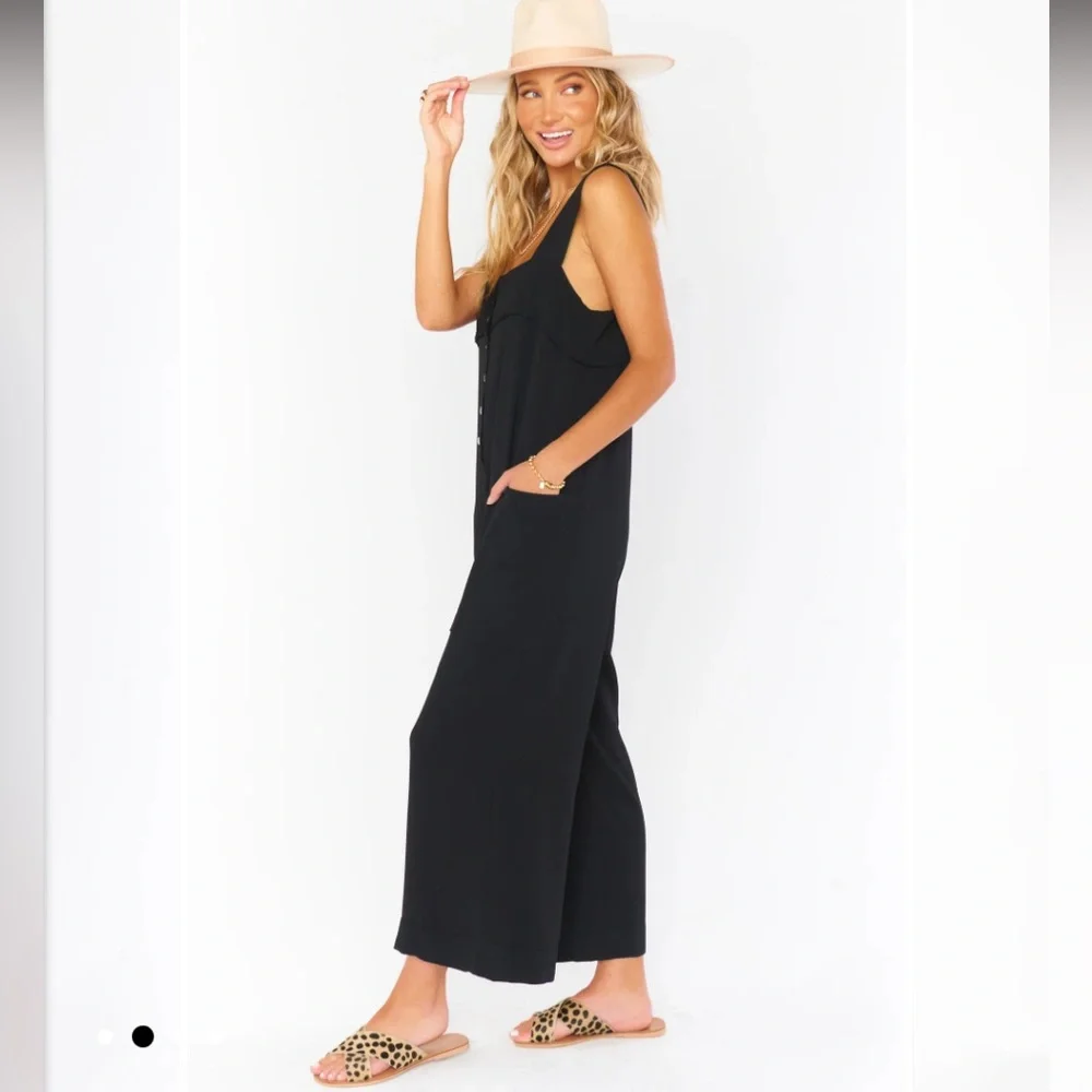 Show Me Your MuMu Run Around Jumpsuit Romper Pockets Maternity Summer Vacation - Picture 4 of 6